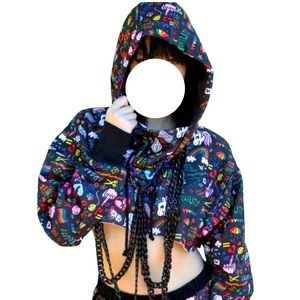 Chained crop hoodie